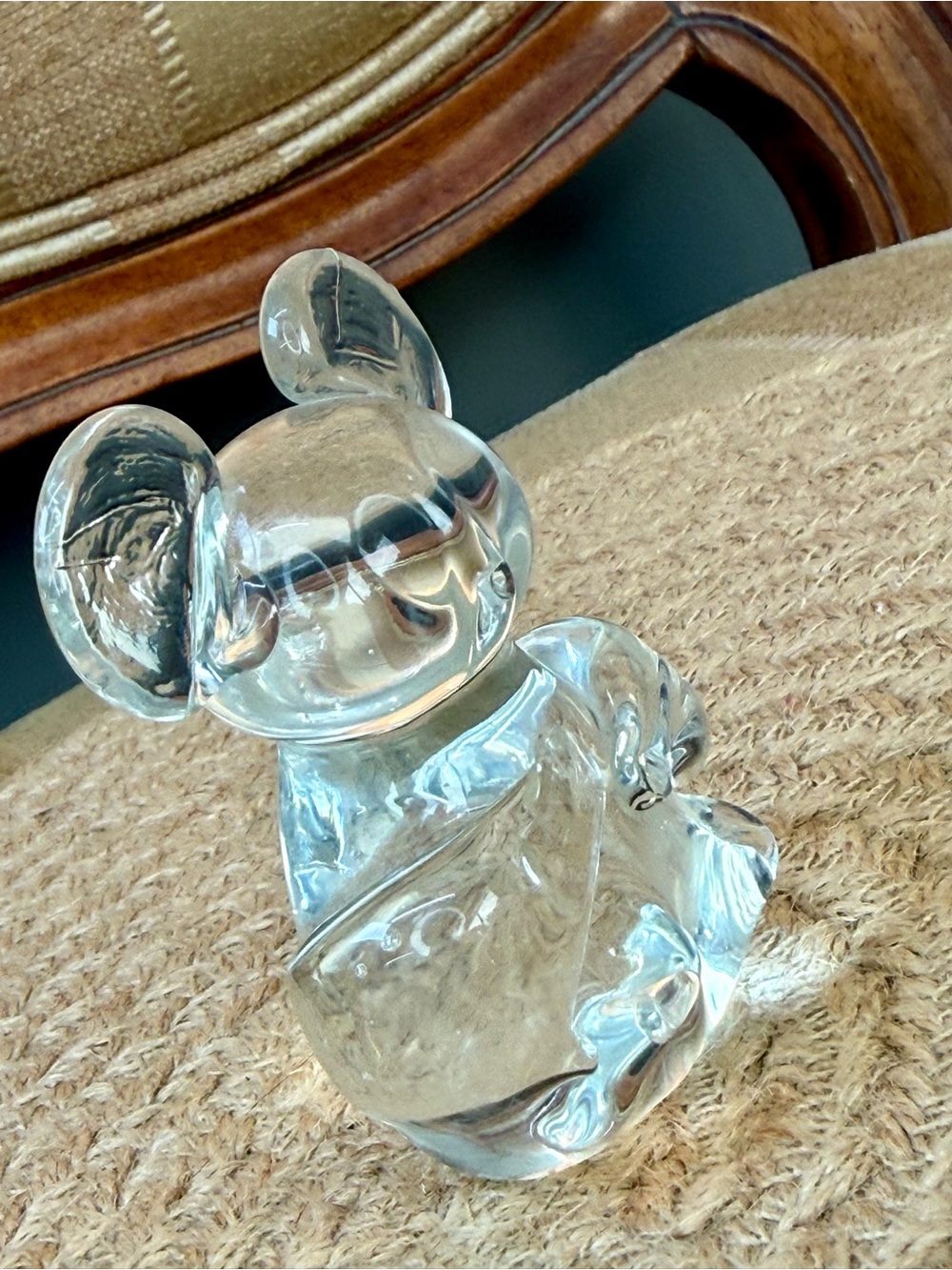 Vintage 70s clear art glass koala bear figurine/paperweight 3 inches